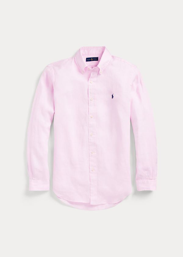 Camisa Polo Ralph Lauren Hombre Rosas - Linen - HUVMB5981